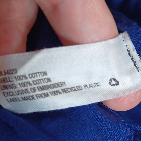 Gap Fit & Flare Dress Womens Medium Blue Chevron Western Sundress Cowgirl - Picture 9 of 9